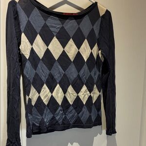 Hugo Hugo Boss Argyle Pattern Long Sleeve Top⭐️
